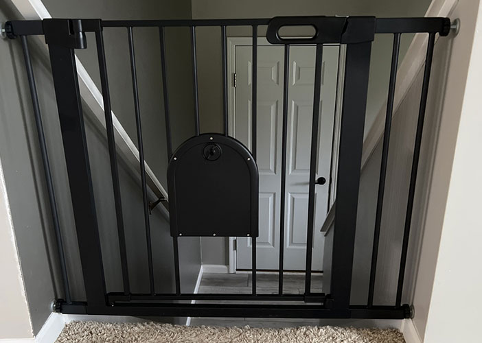 baby gate with cat door